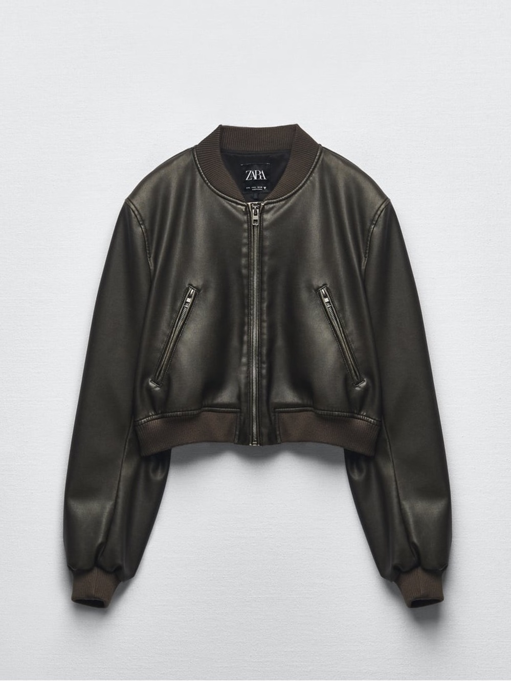 Zara faux leather bomber jacket